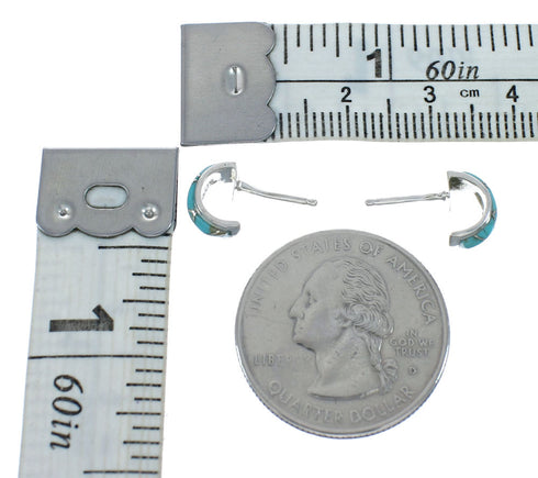 Sterling Silver Southwest Turquoise Post Hoop Earrings JX129956