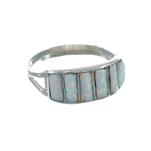 Opal Authentic Sterling Silver Zuni Ring Size 7-1/4 JX130022