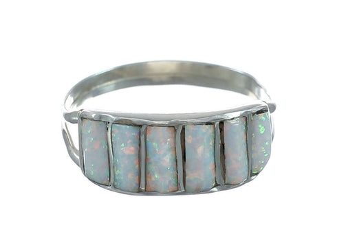 Opal Authentic Sterling Silver Zuni Ring Size 7-1/4 JX130022
