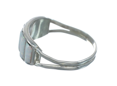 Opal Authentic Sterling Silver Zuni Ring Size 8-1/2 JX130024
