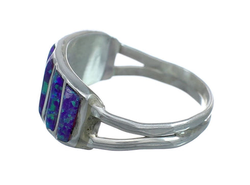 Purple Opal Authentic Sterling Silver Zuni Ring Size 6-3/4 JX130013