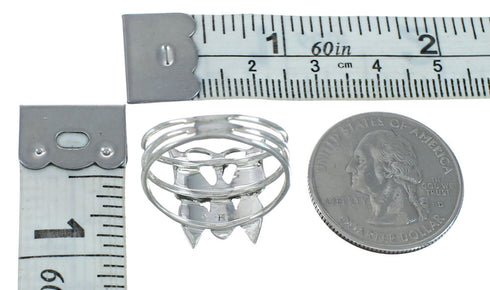 Turquoise And Sterling Silver Southwestern Butterfly Ring Size 10 JX129992