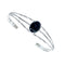 Onyx Sterling Silver Navajo Indian Cuff Bracelet AX129719