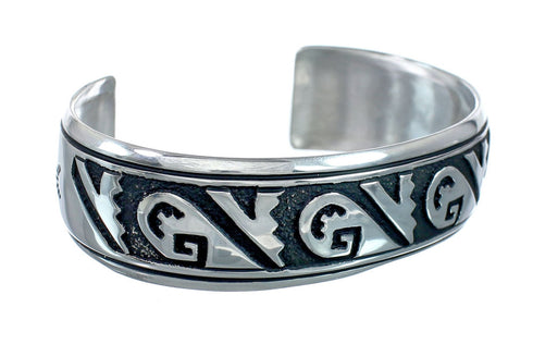 Navajo Authentic Sterling Silver Cuff Bracelet AX129729