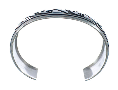 Navajo Authentic Sterling Silver Cuff Bracelet AX129729