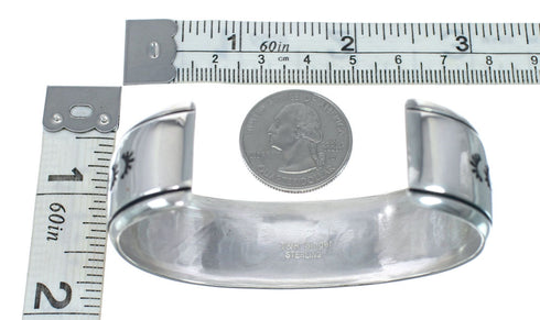 Navajo Authentic Sterling Silver Cuff Bracelet AX129729