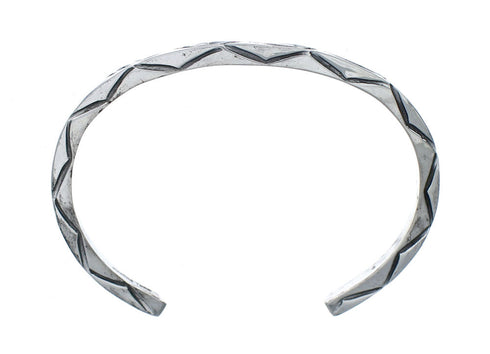 Genuine Sterling Silver Navajo Cuff Bracelet AX129759
