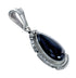 Native American Navajo Onyx Sterling Silver Pendant JX129676