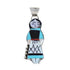 Multicolor Zuni Genuine Sterling Silver Storyteller Woman Pendant JX129675