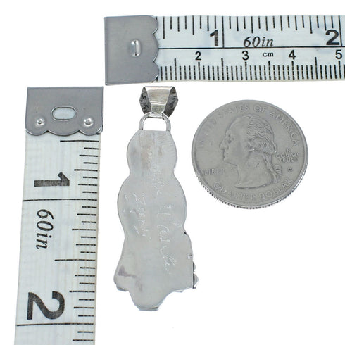 Multicolor Zuni Genuine Sterling Silver Storyteller Woman Pendant JX129675