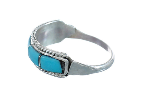 Turquoise Native American Genuine Sterling Silver Ring Size 6 JX129693