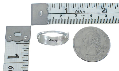 Turquoise Native American Genuine Sterling Silver Ring Size 8 JX129698