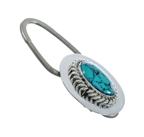 Native American Authentic Sterling Silver Turquoise Key Chain AX129893