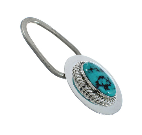 Native American Authentic Sterling Silver Turquoise Key Chain AX129895