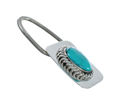 Native American Authentic Sterling Silver Turquoise Key Chain AX129897
