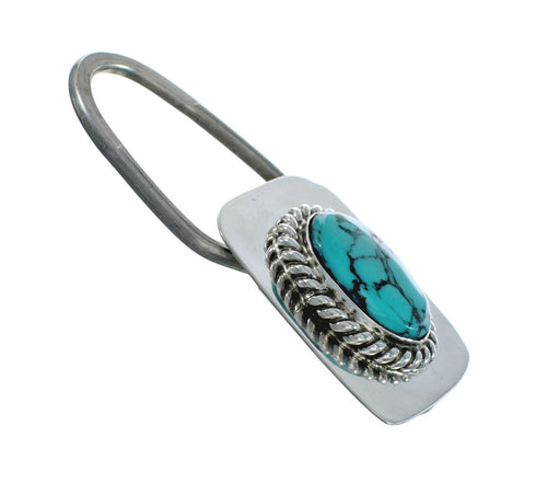 Native American Authentic Sterling Silver Turquoise Key Chain AX129899