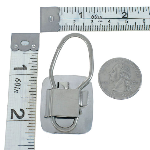 Native American Authentic Sterling Silver Turquoise Key Chain AX129899