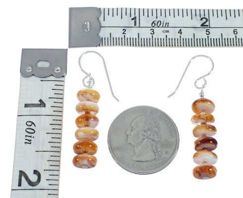 Genuine Sterling Silver Oyster Shell Bead Hook Dangle Earrings AX129913