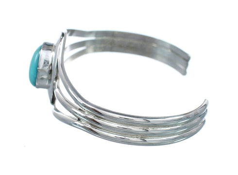 Man Made Turquoise Genuine Sterling Silver Native American Cuff Bracelet JX129732