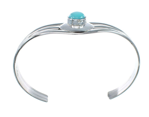 Man Made Turquoise Genuine Sterling Silver Native American Cuff Bracelet JX129732