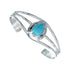 Man Made Turquoise Genuine Sterling Silver Native American Cuff Bracelet JX129731