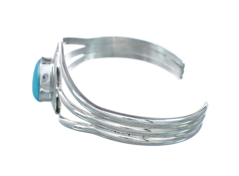 Man Made Turquoise Genuine Sterling Silver Native American Cuff Bracelet JX129731