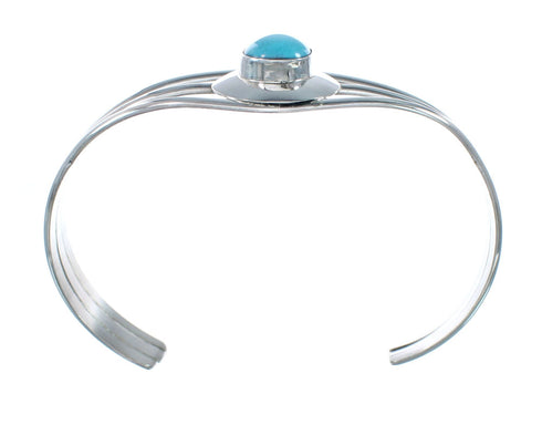 Man Made Turquoise Genuine Sterling Silver Native American Cuff Bracelet JX129731