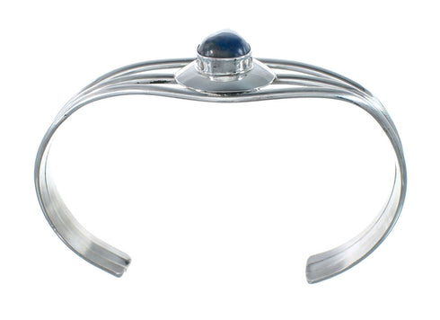 Man Made Denim Lapis Genuine Sterling Silver Native American Cuff Bracelet JX129778