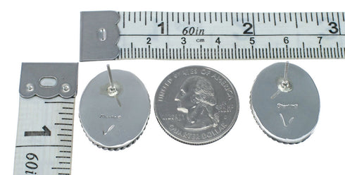 Lapis Navajo Sterling Silver Post Earrings AX130177