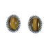 Tiger Eye Navajo Sterling Silver Post Earrings AX130178
