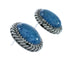 Man Made Denim Lapis Navajo Sterling Silver Post Earrings AX130179