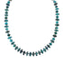Native American Authentic Sterling Silver Turquoise Bead Necklace AX130193