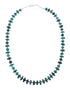 Native American Authentic Sterling Silver Turquoise Bead Necklace AX130193