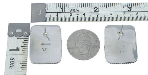 Native American Sterling Silver Turquoise Post Earrings AX130198