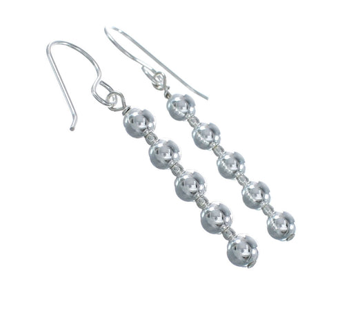 Navajo Sterling Silver Bead Hook Dangle Earrings AX130201