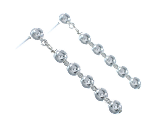 Navajo Sterling Silver Bead Post Dangle Earrings AX130202