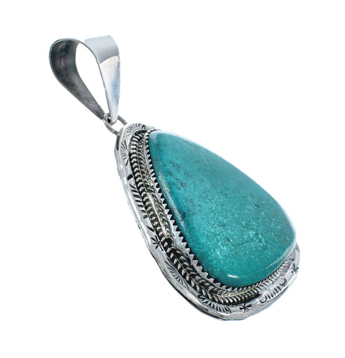Navajo Authentic Turquoise Sterling Silver Pendant AX130207