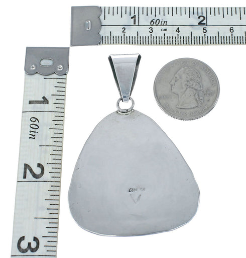 Navajo Authentic Turquoise Sterling Silver Pendant AX130207
