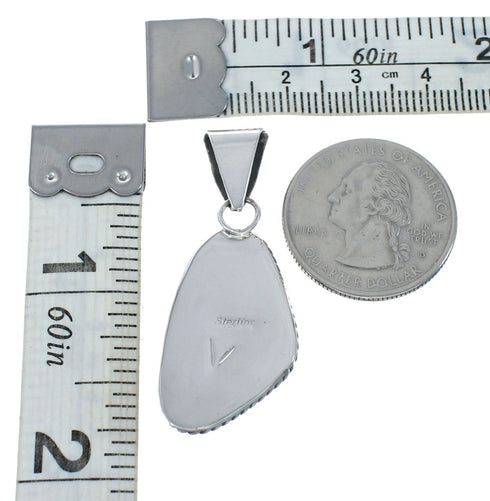Navajo Authentic Turquoise Sterling Silver Pendant AX130208