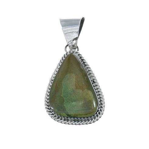 Navajo Authentic Turquoise Sterling Silver Pendant AX130210