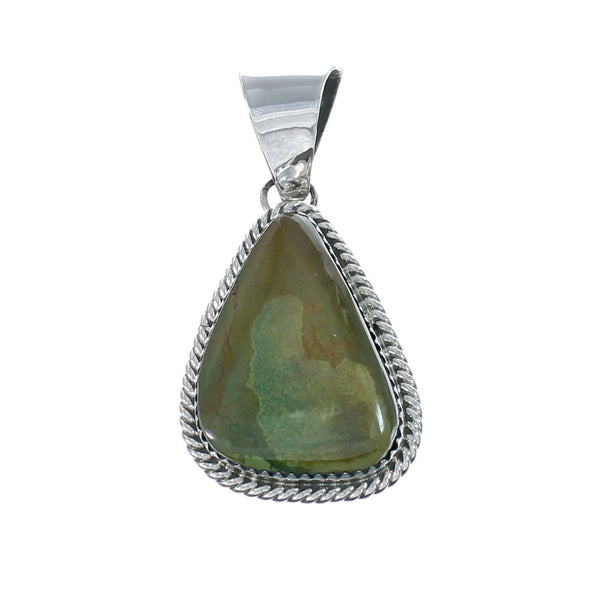 Navajo Authentic Turquoise Sterling Silver Pendant AX130210