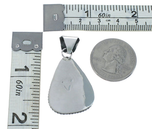 Navajo Authentic Turquoise Sterling Silver Pendant AX130210