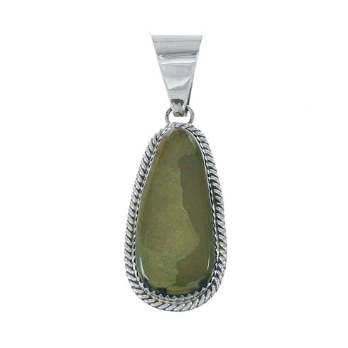 Navajo Authentic Turquoise Sterling Silver Pendant AX130211