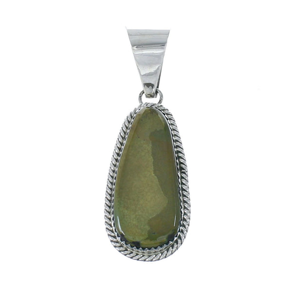 Navajo Authentic Turquoise Sterling Silver Pendant AX130211