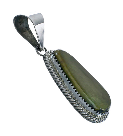 Navajo Authentic Turquoise Sterling Silver Pendant AX130211
