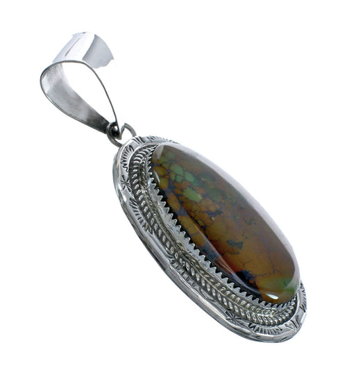 Navajo Authentic Turquoise Sterling Silver Pendant AX130212