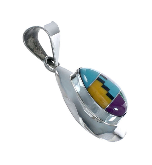 Native American Manmade Multicolor Inlay Pendant JX130304