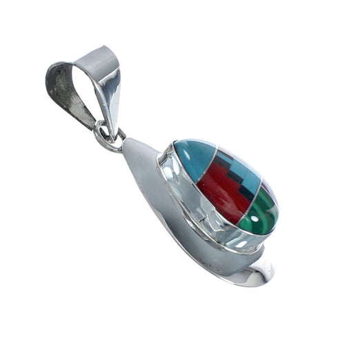 Native American Manmade Multicolor Inlay Pendant JX130305