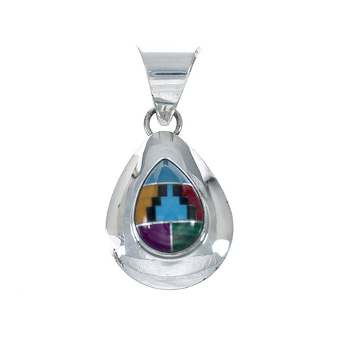 Native American Manmade Multicolor Inlay Pendant JX130306