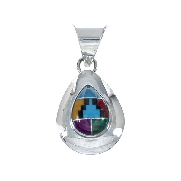 Native American Manmade Multicolor Inlay Pendant JX130306